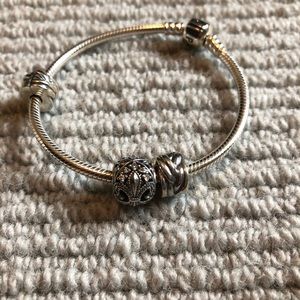 Sterling silver pandora charm bracelet